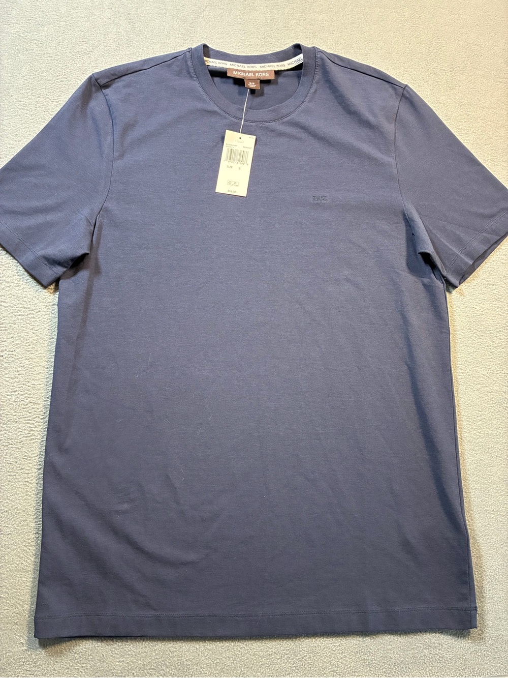 Michael Kors Men Short-Sleeve Crew T-Shirt in Slate Blue
